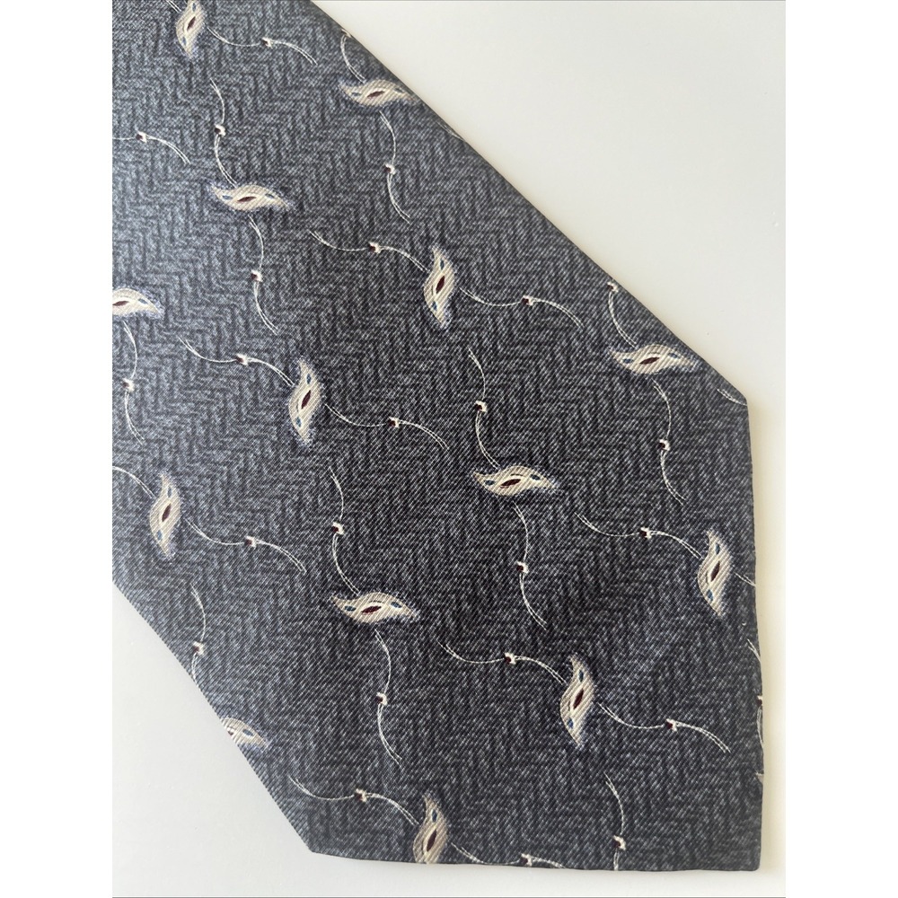 Bill Blass White Label‎ Vintage Black Abstract Silk Men's Tie 60" X 4"